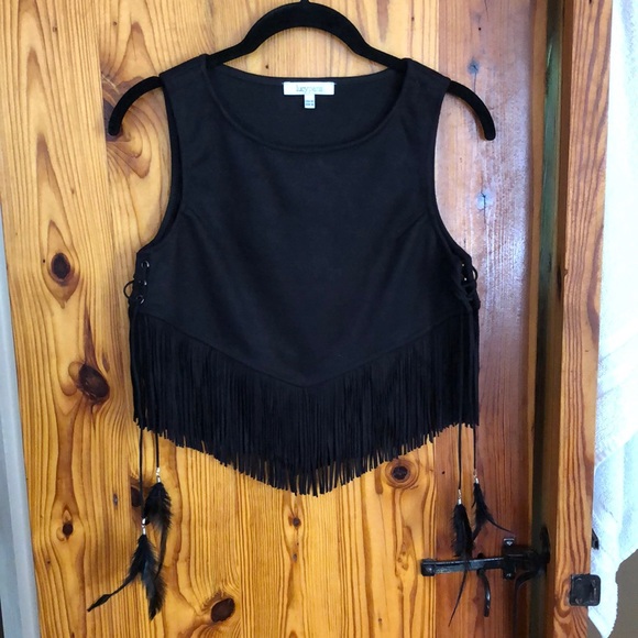 Faux Suede Tie Top